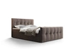 Boxspringbett Manhattan 160x200 hellbraunes Bett im modernen skandinavischen Stil mit gepolstertem Kopf- und Fußteil