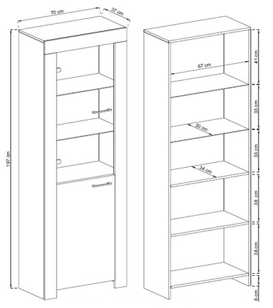 Möbelset Neba Eiche riviera moderne Schrankwand ideal für Wohnzimmer und Sitzungssaal in Originalfarben