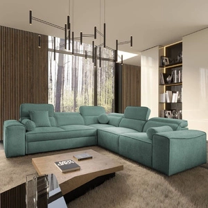 Ecksofa mit Schlaffunktion Viano III patina rechte Seite stilvolles Ecksofa mit Bettzeugcontainern perfekt für moderne Interieurs