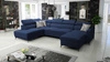 Ecksofa mit Schlaffunktion Savona VI blau rechts elegantes und bequemes Ecksofa für Wohnzimmer mit zwei Bettkästen
