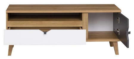 Möbelset Memone goldene Eiche / weiß / graphit modernes Design stilvolles Möbelset für Jugendzimmer im skandinavischen Stil