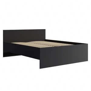 Maxione Bett 160x200 cm schwarz ideales Schlafzimmer Bett für Liebhaber von minimalistischen Arrangements hohen bequemen Kopfteil