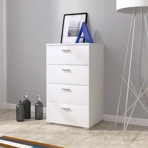 Kommode Sand 50 cm weiß modernes Möbeldesign Kommodenkanten mit speziellem ABS-Furnier verarbeitet