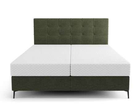 Boxspringbett Irvine 140x200 grün Stilvolles Bett mit Bettzeugablage und hohem Kopfteil besticht durch sein elegantes Design