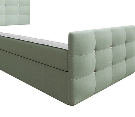 Boxspringbett Kansas 120x200 mintgrün Bett im modernen skandinavischen Stil mit gepolstertem Kopf- und Fußteil