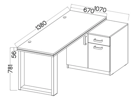Makana Eiche handwerkliche Ecke Schreibtisch Kommode mit Schublade und Regale stilvolle und funktionale Möbelstück mit 56mm Top
