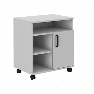 Schrank auf Rollen Makana hellgrau funktionelles Möbelstück für das Büro, Arbeitszimmer oder Jugendzimmer