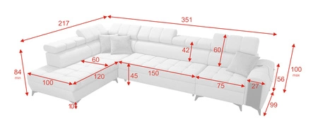 Ecksofa mit Schlaffunktion Bolmso XI braun linke Seite stilvolles Design Ecksofa mit Schublade und Bettzeugcontainer