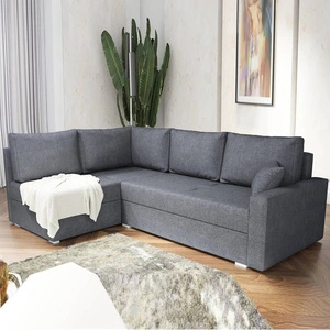 Ecksofa mit Schlaffunktion Nofi dunkelgrau links Ecke modernes Design schlichtes und stilvolles Design passend zu jeder Einrichtung