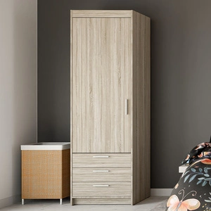 Rene 60 cm Kleiderschrank helle Eiche sonoma modernes Design und ABS beendet Kanten ideal Kleiderschrank für Schlafzimmer geräumige Schubladen