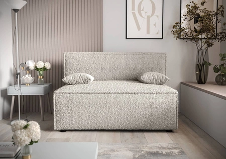 Klappsofa Brandon cremefarbenes modernes Design und breiter Funktionsstoff mit markanter Schlingenoberfläche