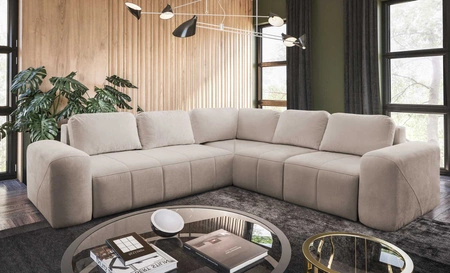 Ecksofa mit Schlaffunktion Bovec III beige rechts äußerst stilvolles Ecksofa perfekt für ein geräumiges Wohnzimmer