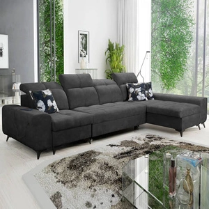 Ecksofa mit Schlaffunktion Buffalo XII graphit rechts stilvolles und funktionelles Ecksofa mit Bettkasten