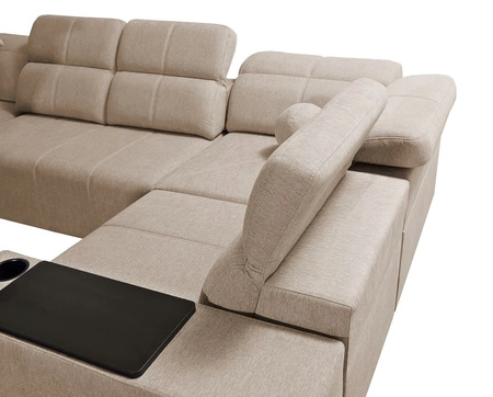 Ecksofa mit Schlaffunktion Tesalia IV Lux beige links stilvolles Ecksofa mit ausziehbarem Fußteil und Schiebefunktion der Rückenlehne