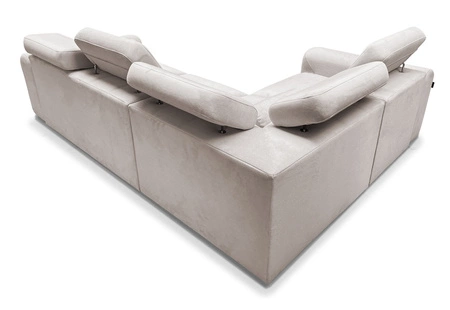 Ecksofa mit Schlaffunktion Cantare II dunkelbeige links bequemes Ecksofa für Wohnzimmer mit stilvollem Charakter weicher Stoff