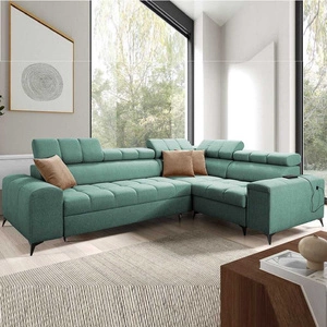 Ecksofa mit Schlaffunktion Bolmso II mint rechts Ecksofa mit Bettzeugcontainer Vollauszug in der Seite des Möbels