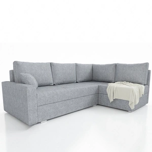 Ecksofa mit Schlaffunktion Nofi hellgrau rechts Ecke modernes Design ein einfaches und stilvolles Möbelstück, das in jede Einrichtung passt