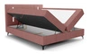 Boxspringbett Norco 160x200 rosa stilvolles Bett mit einem Staufach Beleuchtung im Kopfteil fügt eine einzigartige Note