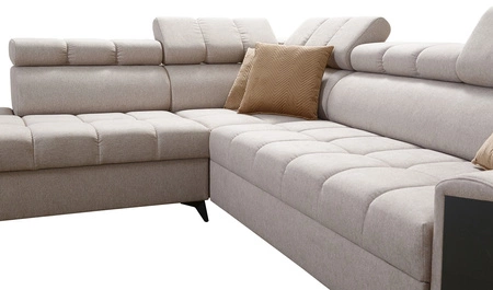 Ecksofa mit Schlaffunktion Bolmso VII graphit links äußerst elegantes Ecksofa für Wohnzimmer mit Schublade und Bettzeugbehälter