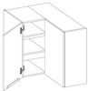 Hängender Ecke-Küchenschrank Style 60x60 GN-72 2F schrankfest gegen Dampf hohe Temperaturen und verschüttete Flüssigkeiten