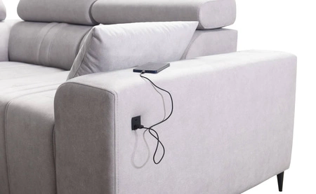 Ecksofa mit Schlaffunktion Castel III braun rechts Ecksofa mit zwei Bettkästen verstellbare Kopfstützen