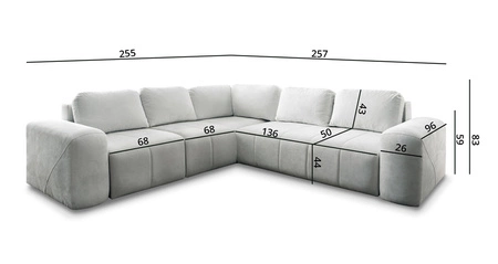 Ecksofa mit Schlaffunktion Bovec III blau links äußerst stilvolles Ecksofa perfekt für ein geräumiges Wohnzimmer