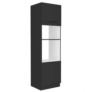 Küchensockel Black 60 DPM-210 2F Einbau-Mikrowelle und Backofen Schrank resistent gegen Dampf, Hitze und Flecken