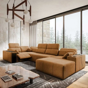 Ecksofa mit Schlaffunktion Tesalia IV Lux honey right stilvolles Ecksofa mit ausziehbarem Fußteil und Schiebefunktion der Rückenlehne