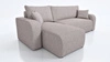 Ecksofa mit Schlaffunktion Fiesta beige universal in Einstellung Ecksofa für Wohnzimmer strapazierfähiger Webstoff Bettzeug Container