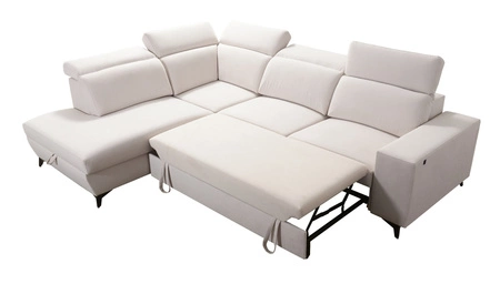 Ecksofa mit Schlaffunktion Kelly Sleek VII braun links geflochten bequemes und funktionelles Ecksofabett für Wohnzimmer