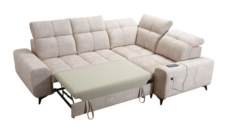 Ecksofa mit Schlaffunktion Buffalo II blau rechts funktionelles und stilvolles Ecksofa mit verstellbaren Kopfstützen