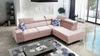 Ecksofa mit Schlaffunktion Hampton VII quarzrosa rechtes Ecksofa für Ihr Zimmer aus Samtstoff mit glatter Oberfläche