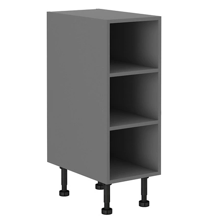 Küchenmöbel Set Corsico 300 cm elegante Küchenschränke mit Metallkantengriffen Schrank mit Ladekorb