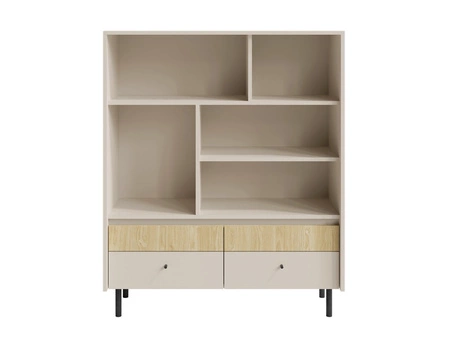 Möbelset Cappo beige sand / Eiche geölt Stilvolle Wohnzimmermöbel in dezenten Farben und minimalistischer Ausführung