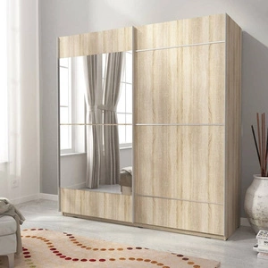 Tilava 150 cm Schiebeschrank Eiche sonoma moderner Kleiderschrank ideal für eine Schlafzimmergarderobe oder Flur