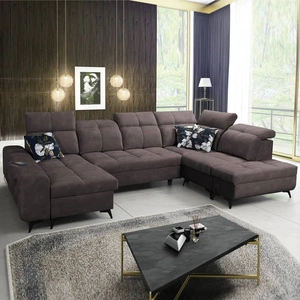Buffalo VI Ecksofa mit Schlaffunktion braun links funktionelles und stilvolles Ecksofa mit drei Bettkästen