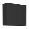Küchenoberschrank Schwarz 80 G-72 2F Metallkantengriffe feuchtigkeits- und beschädigungsbeständiger Schrank