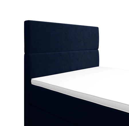 Boxspringbett Benet 100x200 dunkelblau Bett im modernen skandinavischen Stil mit gepolstertem Kopf- und Fußteil Bett mit Staukasten