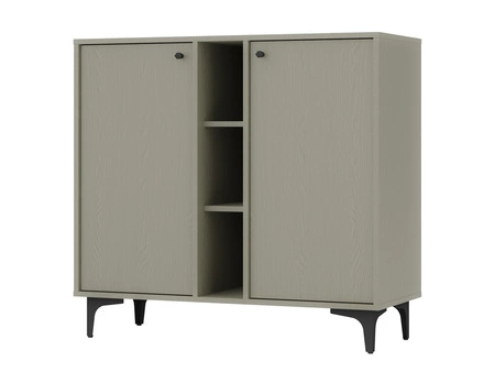 Möbel Kioto I Eukalyptus stilvolles Design Wohnzimmer Möbel elegante Möbel auf einem Metall schwarz Basis subtilen Griffe unterstützt