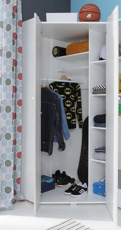 Möbelset Arona weiß / Eiche wilton weiß / grau Funktionsmöbel für das Jugendzimmer