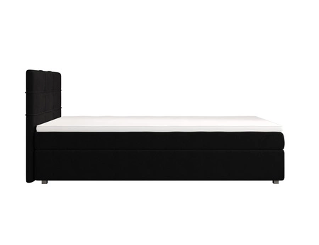 Boxspringbett Fresno 90x200 schwarz im modernen skandinavischen Stil mit gepolstertem Kopfteil Bett mit Staukasten