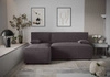 Schlafsofa Brandon graphit links weicher Stoff mit ausgeprägter Schlingenoberfläche Bettzeugbehälter