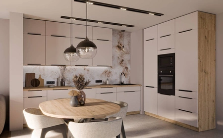 Soela 60 DPM-210 2F Küchenschrank für Einbau-Mikrowelle und Backofen, dampf-, hitze- und spritzwasserbeständig