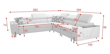 Ecksofa mit Schlaffunktion Belvi IV dunkelbeige rechts elegantes Ecksofabett für das Wohnzimmer praktischer Stauraum an der Seite