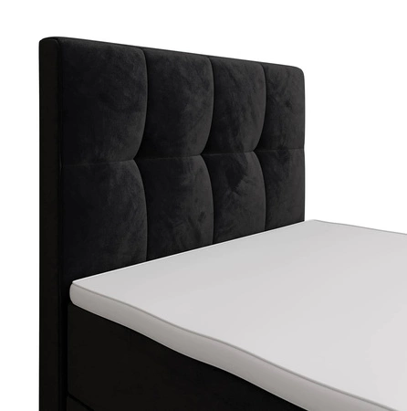 Boxspringbett Manhattan 90x200 graphit Bett im modernen skandinavischen Stil mit gepolstertem Kopf- und Fußteil Bett mit Staukasten