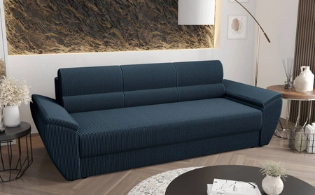 Sofa Fogu Bis blau stilvolles Sofa mit bequemen Armlehnen Cord-Polsterung Stoff Bettzeug Container