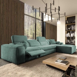 Ecksofa mit Schlaffunktion Viano XII Lux patina rechtshändiges Designer-Ecksofa für das Wohnzimmer mit bequemer ausziehbarer Fußstütze