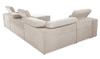 Ecksofa mit Schlaffunktion Cetara IV beige rechte Ecke stilvolles Design mit verschiebbaren Rückenlehnen zwei Bettzeugbehälter