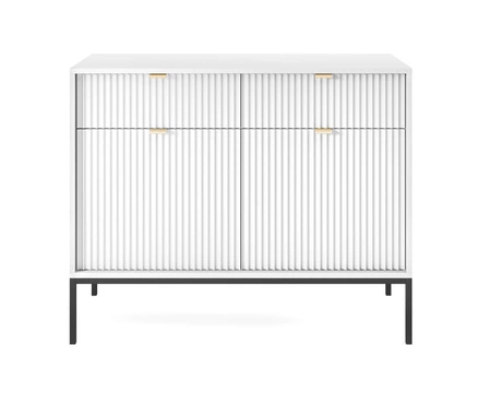 Kommode mit Schubladen Lovro 104 cm weiß modernes Design wird die Liebhaber von markanten Interieurs begeistern