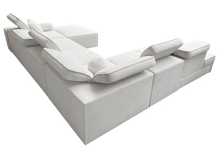 Ecksofa mit Schlaffunktion Viano X hellbraun rechts Design Ecksofa für Wohnzimmer im modernen Stil verstellbare Kopfstützen